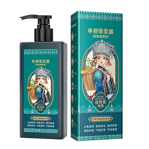 Champú Para Teñir El Cabello, 207 Ml, Cobertura De Canas Naturales, Refrescante Del Color, Cuidado Del Cabello Rizado, Color De Barba, Fórmula Anticanas, Tamaño De Viaje, Calidad De Salón, Uso D