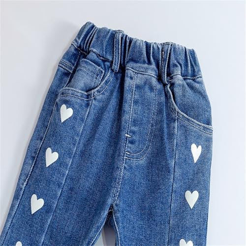 Infant Little Kids Girls Straight Jeans Denim Patches for Inside Mid Rise Palazzo Denim Pants Comfy Girl Size 12 Clothes4