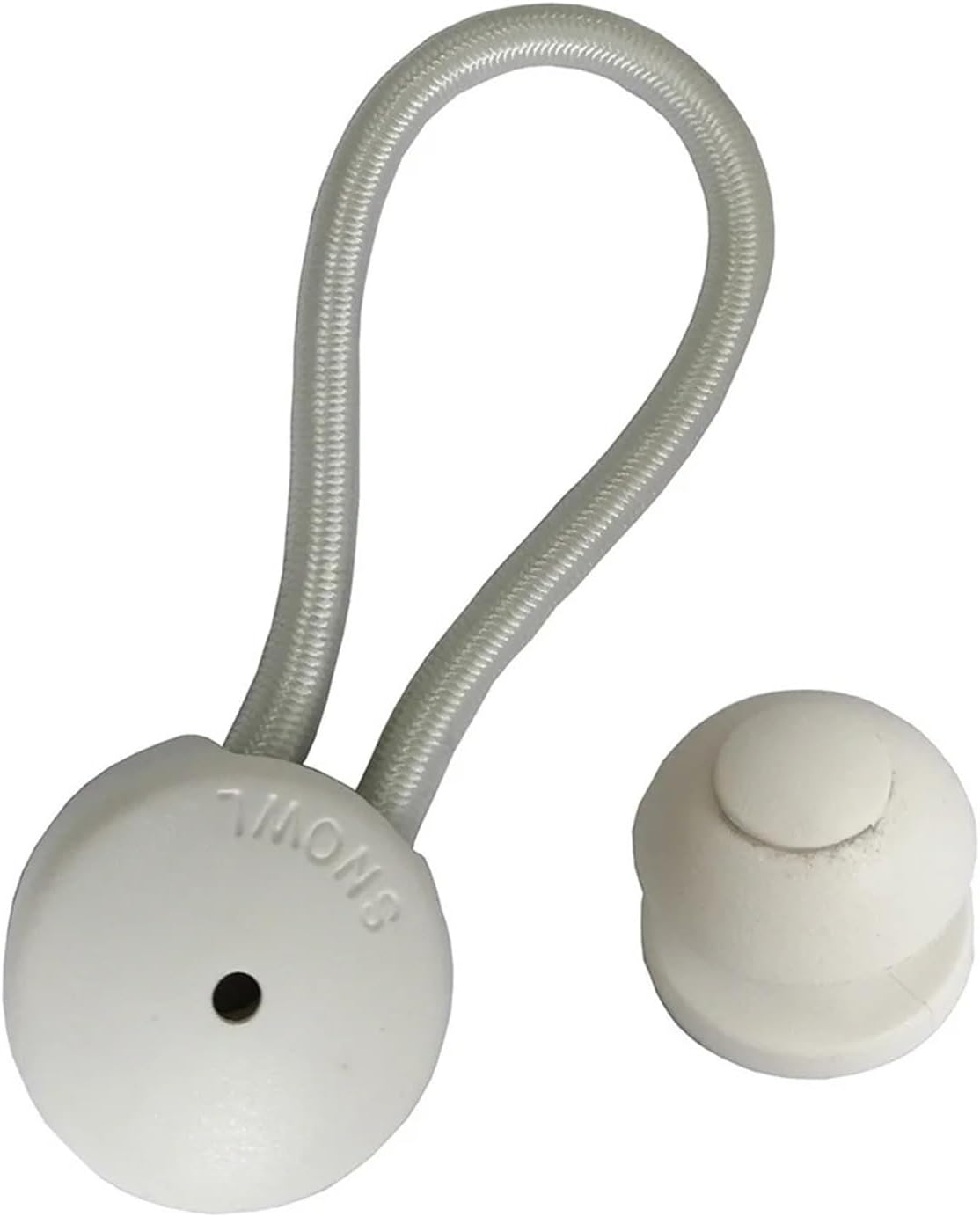 Bungee Shock Cord Clip with Knobs 20 PCS Bungee Shock Cord Clip Loop with Knobs Pull Tie Down Tarp Canvas(White)