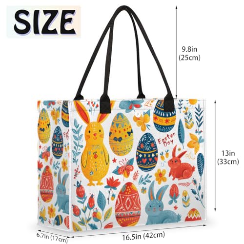 Diamond Bunny Easter Tote Bag for Women Large Beach Bag Reusable Tote Bags for Work Travel Beach Shopping2