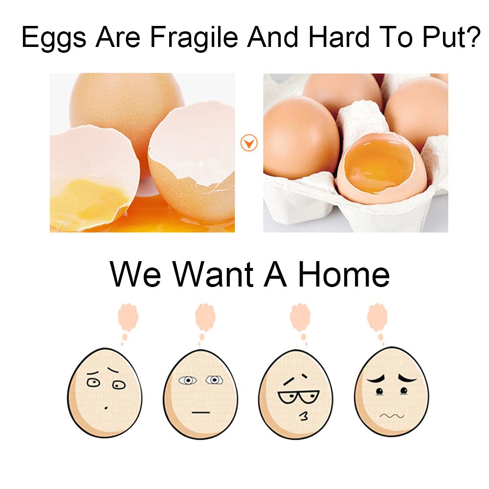 Zefeng Scatola per uova, uova contenitore, scatola impilabile, in plastica, con coperchio, coperchio per 34 cucina campeggio picnica, stoccaggio alimentare, (V094-egg storage box)