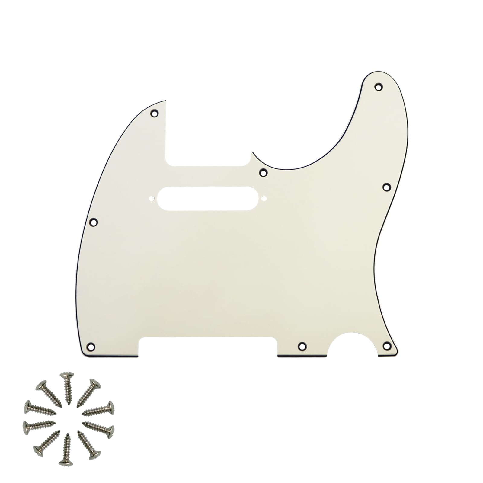 8-Hole Tele Pickguard for Fender Telecaster Guitar, Ivory 3Ply