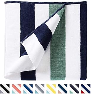 Oversize Plush Cabana Towel by Laguna Beach Textile Co | Navy and Seafoam