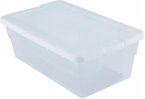 Caja de almacenamiento/tapa blanca Sterilite 16428012 6-qt, Plástico, Paquete de 4
