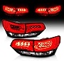AmeriLite Red/Clear/Black LED Bar LED Brake Turn Signal Tail Lights Set for 2014-2017 Jeep Grand Cherokee (4 pcs) - Passenger and Driver Side