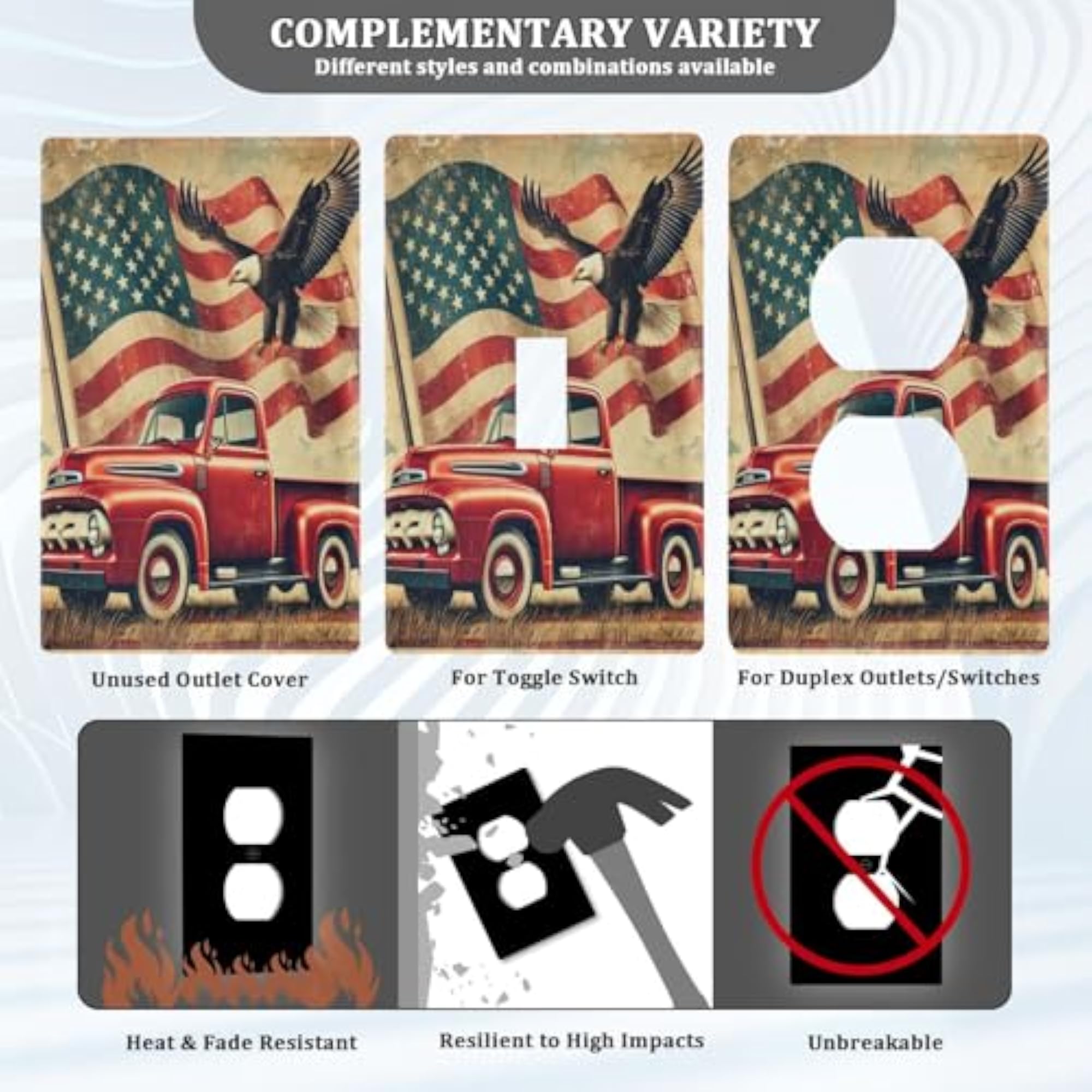 Truck Flag Light Switch Cover Decorative