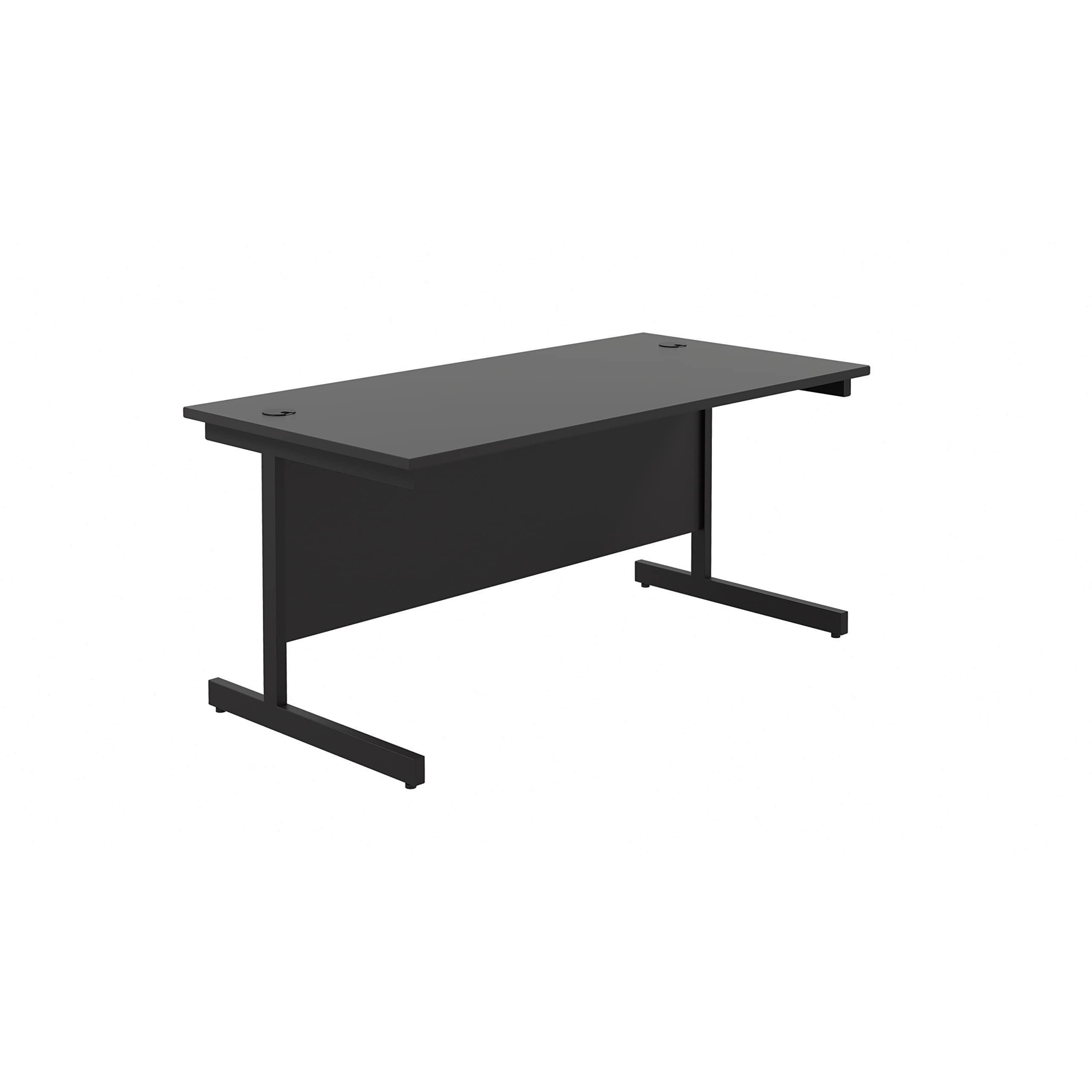 Office Hippo Heavy Duty Rectangular Cantilever Desk - Home Office Table + Integrated Cable Ports, PC Desk - 5 Yr Warranty - Silver Frame/Oak Top, 120cm x 80cm — view 39