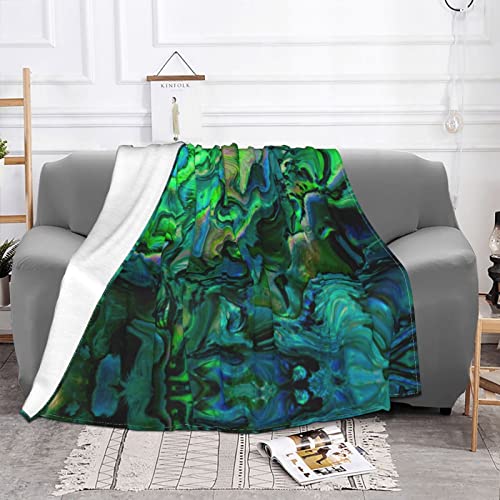 Couverture douce en flanelle d'ormeau plaid nacre chambre et salon - 3