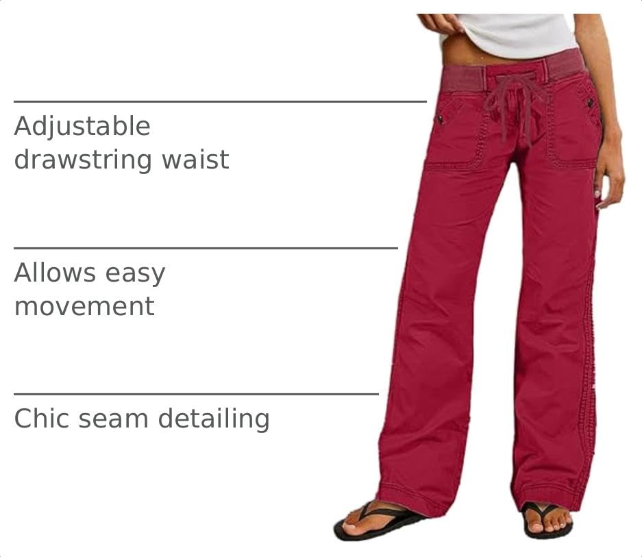 Image of Flamingals Straight Leg Drawstring Pants for Women