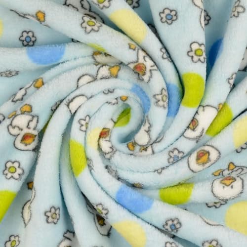 Tissu polaire double face bleu canetons 5 m pour coudre des couvertures de bébé douillettes