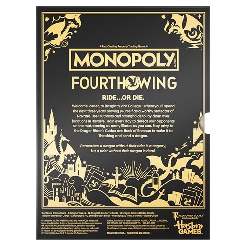 Monopoly Fourth Wing Edition Board Game for Adults | Officially Licensed Game Inspired by the Empyrean Series, Book 1 | 2-6 Players | Ages 17+ by Hasbro Gaming - Image 2