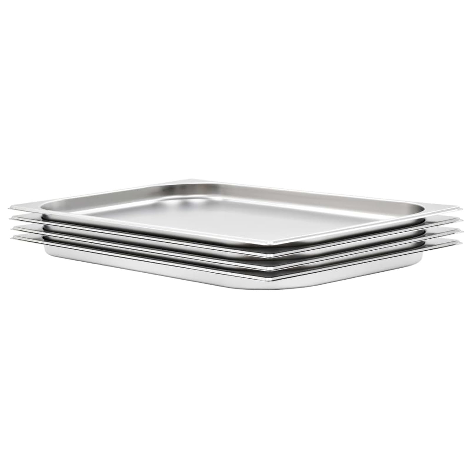 Contenitori Gastronorm 4 pz GN 1/1 20 mm in Acciaio Inox,Accessori Strumenti Cucina,Accessori per scaldavivande a Vapore,Vaschette per scaldavivande a vapore-50878