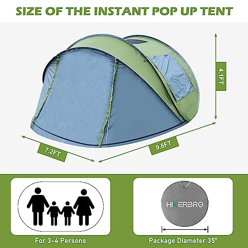 Carpa instantánea para 4 personas con claraboya y cubierta impermeable miniatura 6