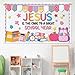 Christian Composition Bulletin Board Set Jesus is The Core to a Great School Year Classroom Decorations Back to School Faith Religious Paper Cutouts for Sunday Schools Teacher Nursery Door Wall Decor