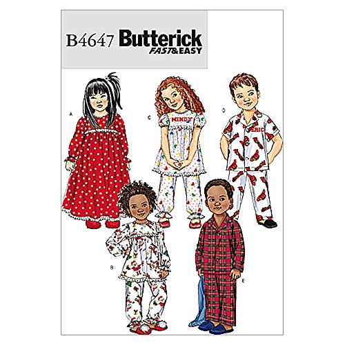 BUTTERICK PATTERNS B4647 Toddlers'/Children's Nightgown, Pajama Top and Pants, Size CB (1-2-3)