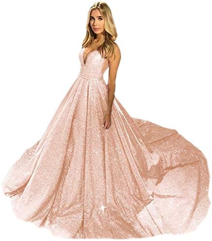 Glitter Satin Prom Dresses 