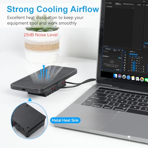 Image of ELUTENG Computer Fan USB 40mm Dual Row 2 in 1 USB PC Fans with 3 Adjustable Speeds 6500RPM Electronics USB Cooling Fan with Black Metal Grid for Laptop TV Box Xbox AV Cabinet PS5 Router Projector
