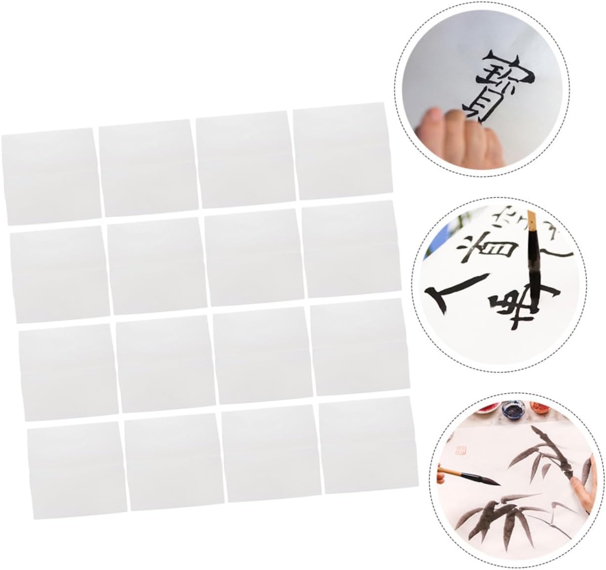 LIFKOME 200sheets Chinese Xuan Paper Calligraphy Painting Paper Watercolor Rice Ream for Art Kanji Writing