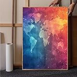 Mapa del Mundo Diamond Painting Adultos, Diamond Painting Mapa Diamond Painting niños Principiante Cristal Pintura De Diamante Para Conjunto de Punto de Cruz para Decoracion Hogar (60x80cm) 3-0