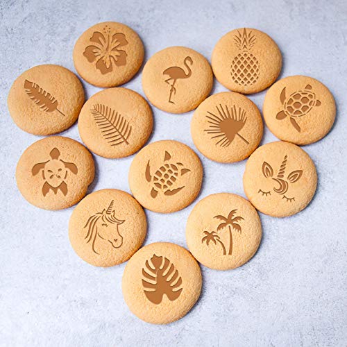 Konsait 20Pack Summer Cake Stencil Templates Decoration, Reusable Birthday Cake Cookies Baking Painting Mold Tools, Dessert, Coffee Decorating Molds #TOP4