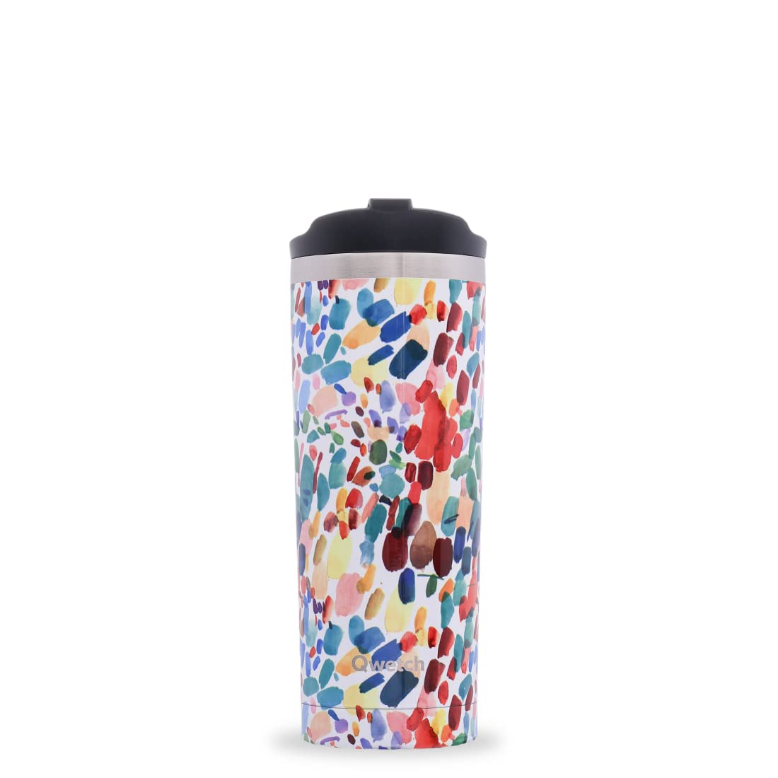 QWETCH - Travel Mug Isotherme - Arty 470ml - Thermos Café & Thé en Inox - 6h Chaud et 12h Froid - Sans BPA, Étanche, Mug de voyage