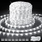 SHGPODA 66ft/20m 720 LEDs Rope Lights, Cool White Rope Light Outside, Waterproof Rope Lighting for Indoor Outdoor, Plug in Flexible Connectable Decor Lights for Garden, Patio, Pool, Bedroom (6000K)