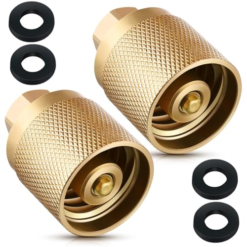 Wuden 2 Pack Forklift Connector Female 7141F, Propane Tank Adapter, 1-1/4Inch Inlet X 1/4Inch NPT Outlet with 4 Rubber O Rings