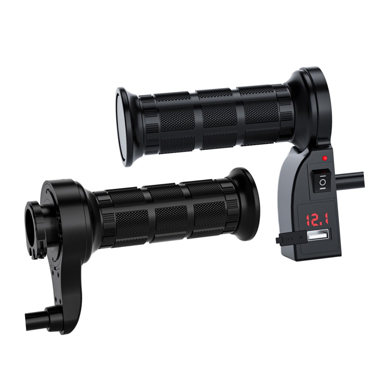 Didiseaon Funda para Puños Calefactables de Motocicleta 12v Pantalla Digital, Instalación y Temperatura Ajustable para Scooter y Atv, Material Nylon y Tpu