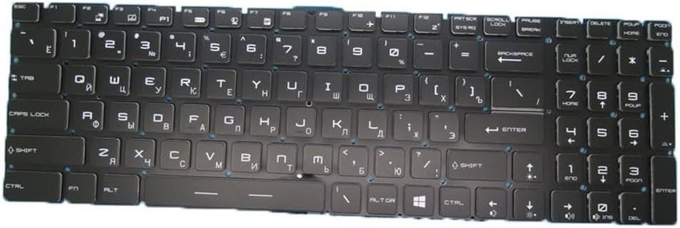 Black New Laptop Per Key RGB Backlit Keyboard for MSI GL75 Leopard 10SC 10SCSK 10SCSR 10SCX 10SCXK 10SCXR 10SD 10SDK 10SDR 10SE 10SEK 10SFK 10SFR 10SFS 10SFSK 10SFSR Russian RU