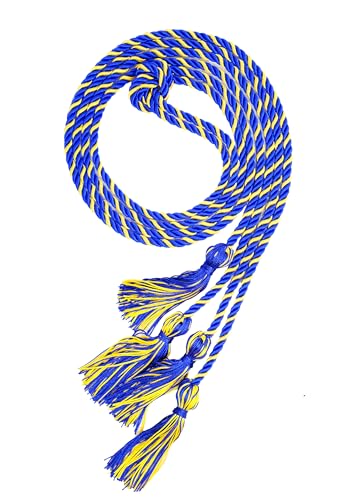 Image of Double Graduation Honor Cords - Royal Blue with Gold,68 inch Long