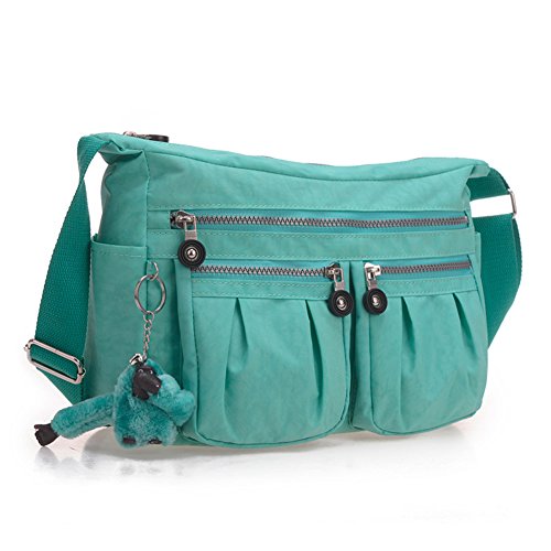 Sac de messager en tissu technique imperméable avec plusieurs poches de rangement zippées