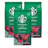 Starbucks Caffè Verona Kaffee, 3er Set, Dark Roast, Röstkaffee, Röstig Süß, Gemahlen, 3 x 200 g