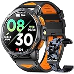 Military Smart Watches Built-in GPS, 170+ Sport Modes for Men with Flashlight, Smartwatch for Android Phones and iPhone, 1.43" AMOLED Screen Bluetooth Call Compass Altimeter (Black & Camo (2 Bands))