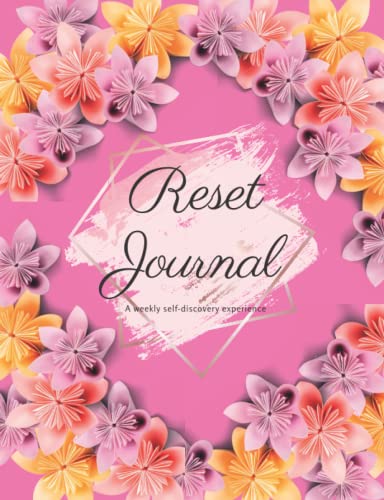 Reset Journal floral rose 19x24 cm carnet guidé de développement personnel