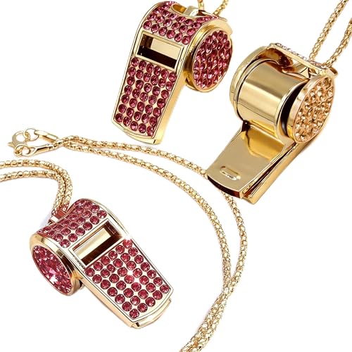 Set de 2 collares con silbato de cristal brillante miniatura 1