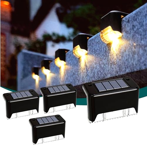 BRITSPEAR Solar Light Outdoor Garden Waterproof Stair Deck Pool Patio Fence Gate Yard Floor Step Railing Window Balcony Terrace (16, Medium)