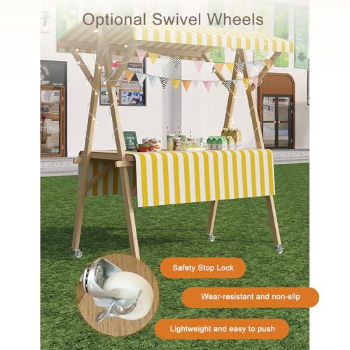 Carrito de mercado de madera premium para proveedores de eventos 7