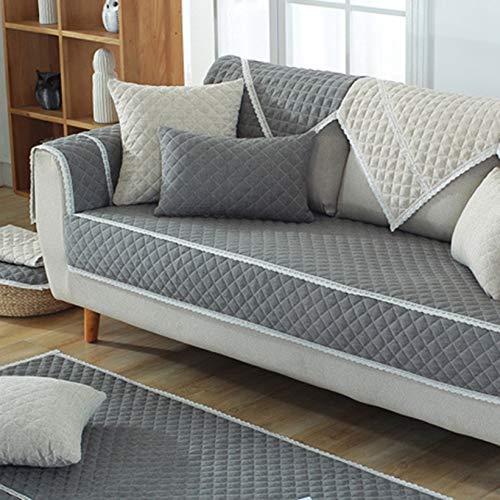 mongdodo 花柄 ソファーカバー 3人掛け 肘付き ホワイト マルチカバー ソファー 北欧風 ソファー保護 防塵 防汚 キズ防止 出窓用 新生活 インテリア グレー かわいい ソファカバー 1 2 3人掛け用 丸洗い ゴージャス 四季適用 70*70