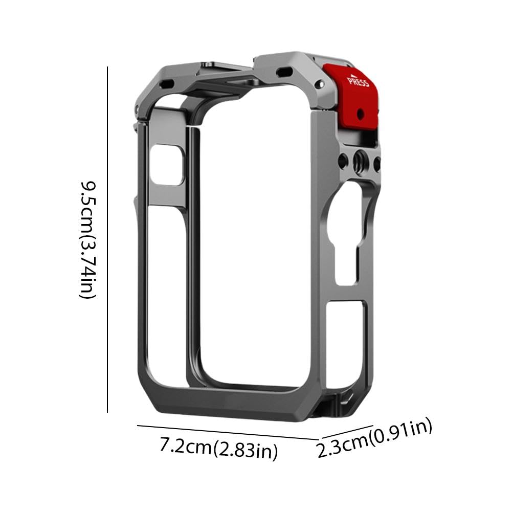 Cage Métal Pour DJI Osmo Pocket 3 - Aluminium Avec Support 1/4", Fenêtre Carte SD - Protection Et Accessoirisation
