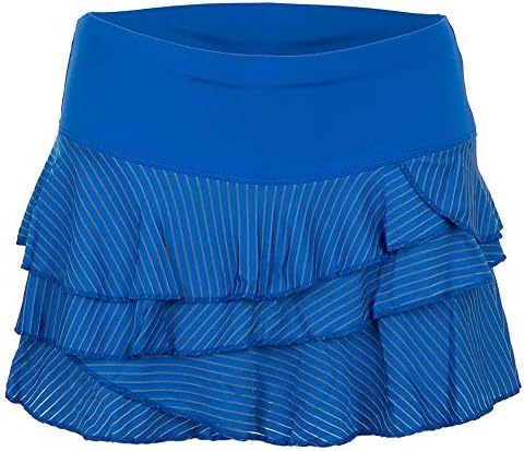 Lucky In Love Women`s Shadow Stripe Rally Tennis Skirt Electric Blue ()
