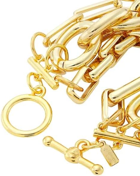 Kenneth Jay Lane Polished Gold 3-Row Chain Link Necklace or Bracelet - Image 3