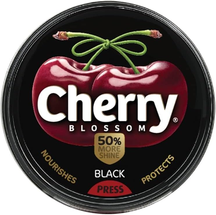 Cherry Blossom Wax Shoe Polish, Black - 40gm | Protects Against Dirt & Dust