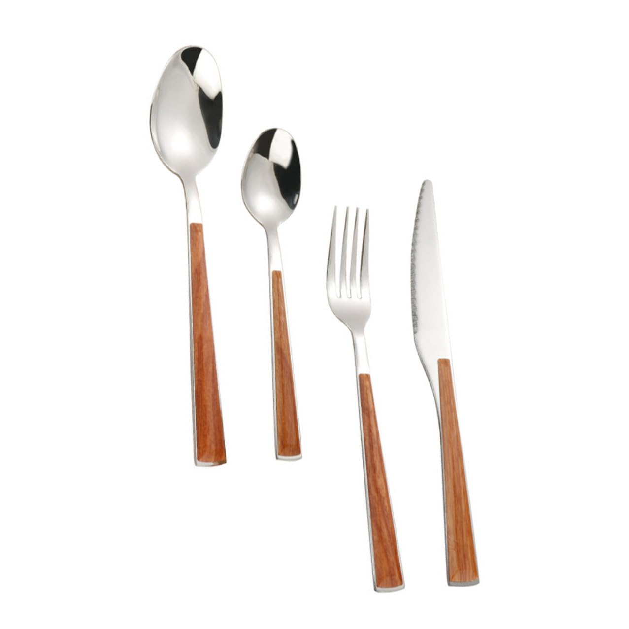 Cuchillo tenedor cuchara grande y pequeña reutilizables de acero para mesa y picnic