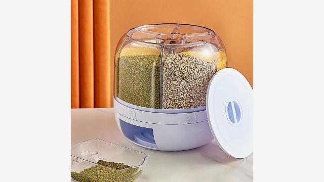 Dispenser Cereali Rotante 6 Scomparti - Contenitore Riso E Legumi Con Coperchio - Foto 10