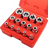 DSBYKJ 14-Piece E-TORX Socket Set - Premium Female Torx Socket Set, Ultimate Torque Star Sockets, External Torx Sockets, E4 E5 E6 E7 E8 E10 E11 E12 E14 E16 E18 E20 E22 E24