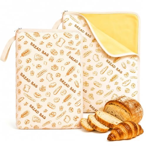 AHJ 2 Pack XL Beeswax Bread Bags for Sourdough Homemade Bread,Reusable - image 1