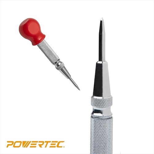 Miniatura 7 de POWERTEC Plantilla de hardware para gabinete con punzón central, plantilla de cajón para instalar tiradores, perillas, mango en gabinete y cajón,