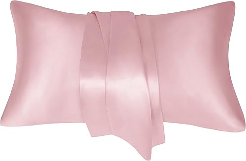 Fatapaese Juego de 2 fundas de almohada de satén tamaño King fundas de almohada de color rosa polvoriento para cabello y piel 20 x 36 pulgadas