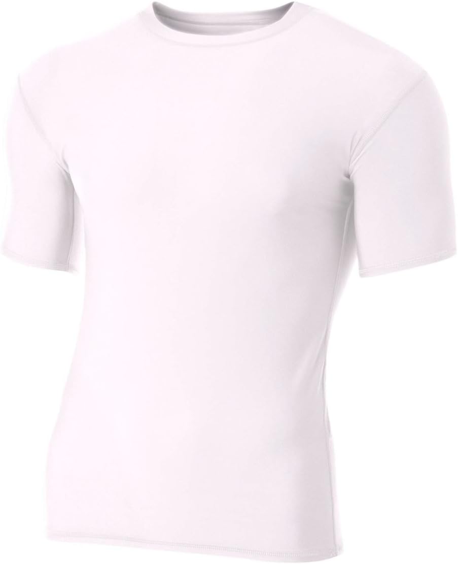 White Adult XL Short Sleeve Compression