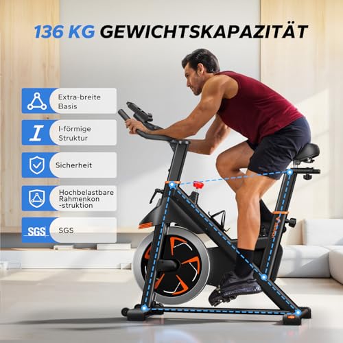 Nahaufnahme des leisen magnetischen Bremsbelags - Detailansicht von MERACH Heimtrainer Test 2026 Magnet – Dealfoxx.de